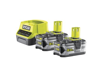 Akkumulátor és töltő RYOBI 18V, 2x 5,0 Ah Li-Ion